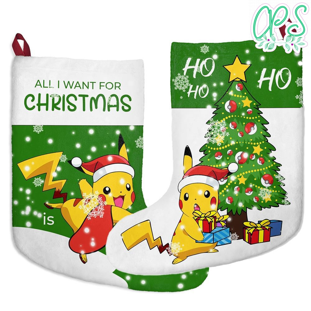 Pikachu Custom Name Christmas Stockings