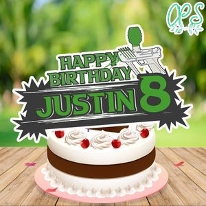 Gel blaster Cake Topper Customizable Template Instant Download