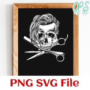 Barber skull PNG SVG design template