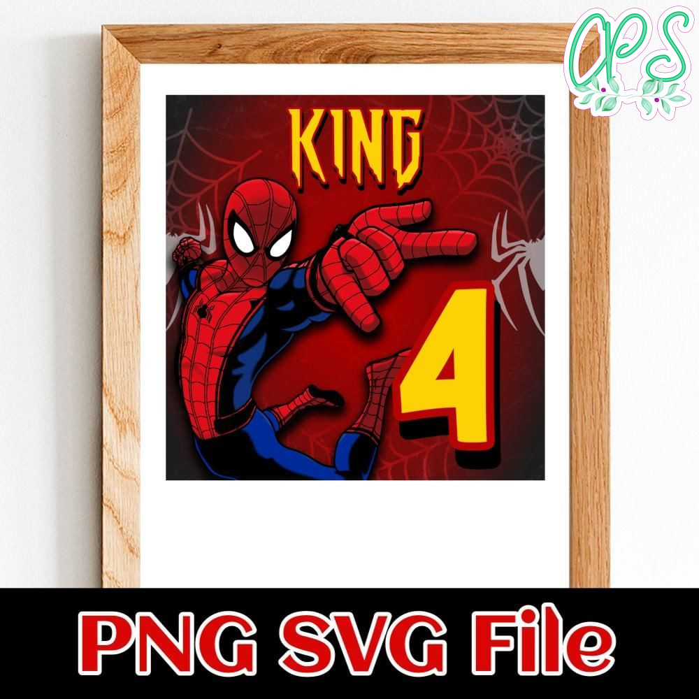 Spider man Birthday 4 Customer Request SVG file template