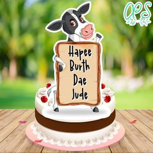 Hapee Burth Dae Birthday Cake Topper Template Printable Instant Download