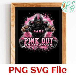 Pink Football custom name and number Customer Request PNG file template