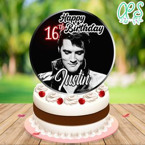 Elvis Birthday Cake Topper Template Printable Instant Download