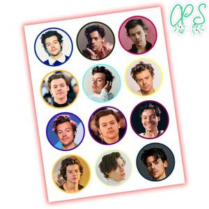 Harry Styles Cupcake Toppers Template Printable Instant Download