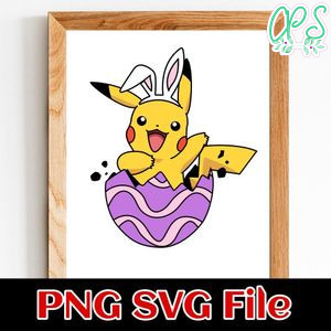 Pikachu Easter Bunny PNG SVG file template