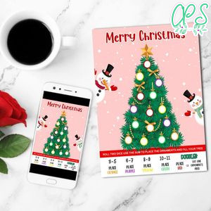 Roll a Christmas Tree Game Customizable template instant download
