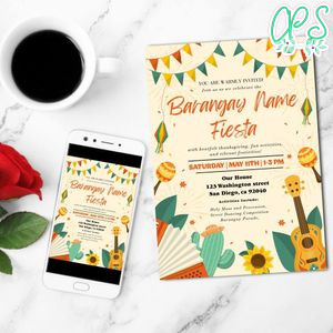 Barangay fiesta Invitation Template Customizable Instant Download