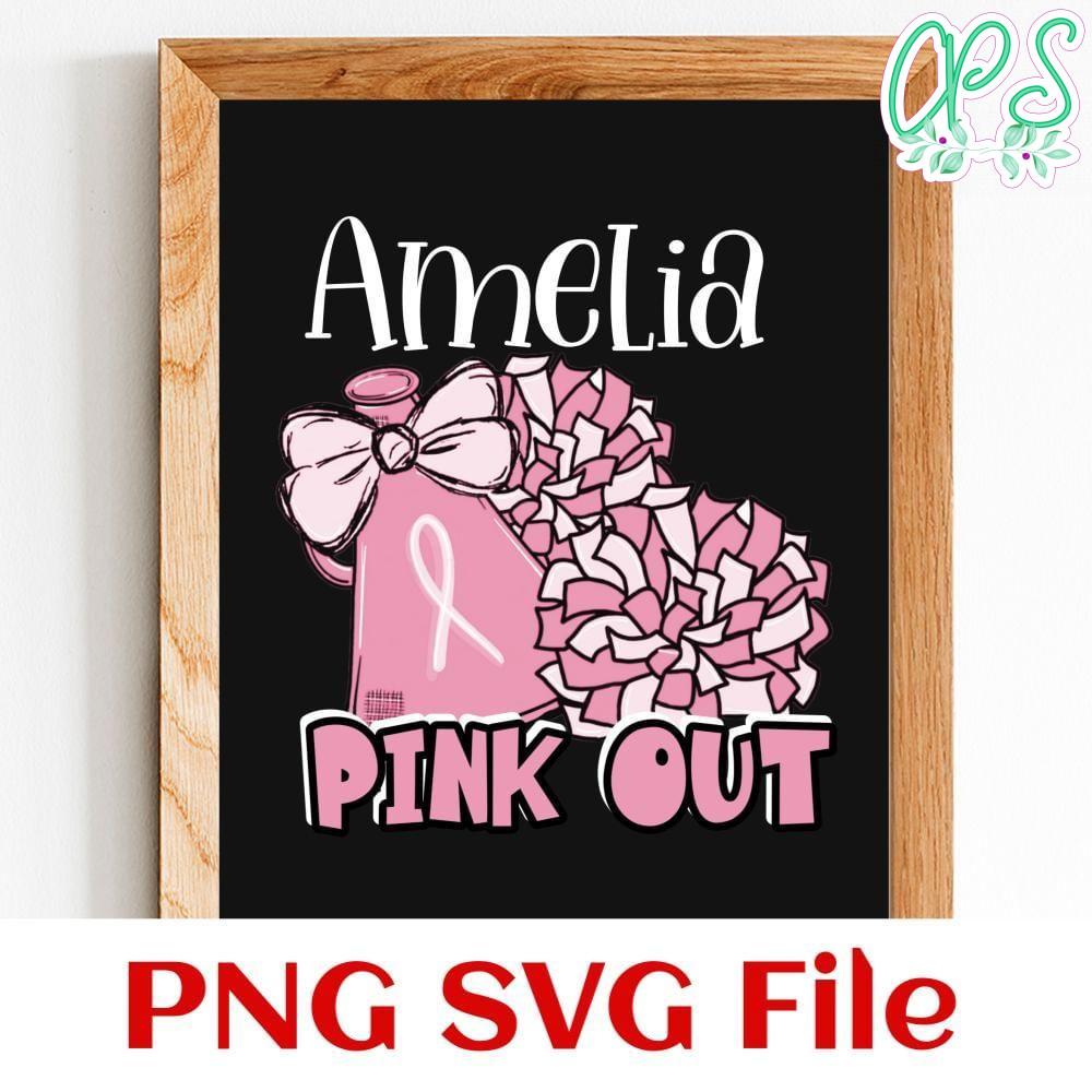 Pink out cheer Custom Name Customer Request PNG file template