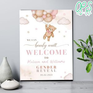 Teddy Welcome Sign Customer Request Customizable Template Instant Download