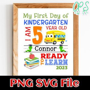 First Day of Kindergarten PNG design template