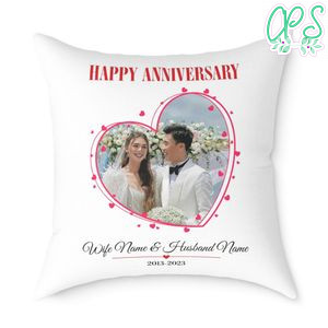 Wedding Anniversary Pillow Cushion Customizable Template Instant Download