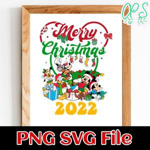 Cartoon Characters Merry Christmas PNG SVG file template