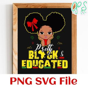 Pretty Black Educated PNG SVG file template