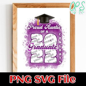 Proud Auntie Of a Graduate PNG design template