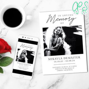 Obituary card Customizable template instant download