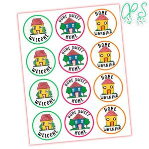 Housewarming Cupcake Toppers Template Printable Instant Download