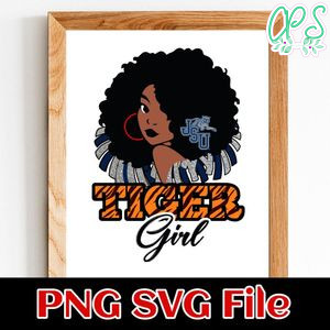Jackson State Tiger Girl PNG SVG file template