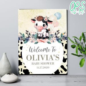 Baby Cow Welcome Sign Customer Request Customizable Template Instant Download