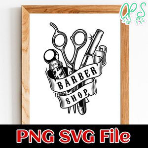 Barber Shop PNG SVG design template