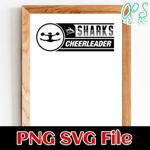Sharks Cheerleader SVG design template