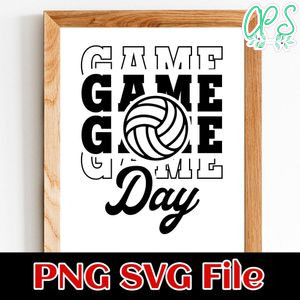 Volleyball Life Game Day PNG SVG file template