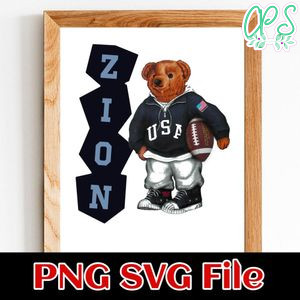 ZION Polo Bear American Football SVG PNG design template