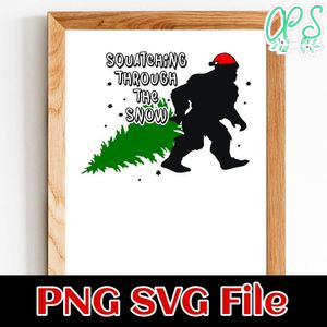 Squatching Through The Snow Sasquatch PNG SVG file template