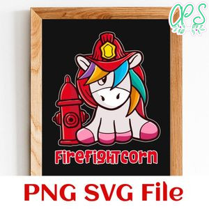Firefighter Unicorn SVG PNG design template