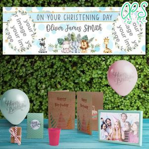 Christening Day Banner Editable Template Instant Download