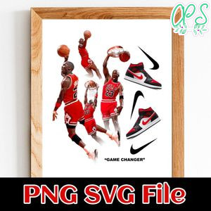 Micheal Jordan Red PNG design template