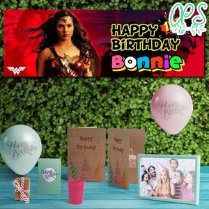 Wonder Women Birthday Banner Customizable Template Instant Download