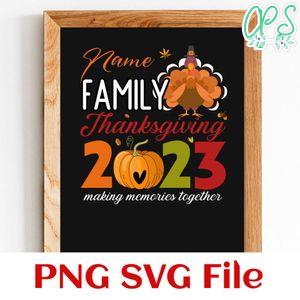 Family Thanksgiving making memories together PNG design template