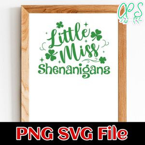 Little Miss Shenanigans St. Patrick's Day SVG PNG Customizable Instant Download