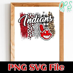 Team Blue Indians Brush stroke PNG design template