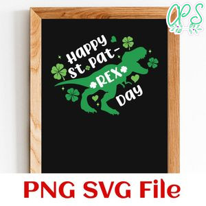 Happy St PAT-REX day PNG file template