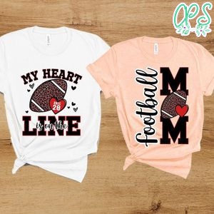 My heart is in the line Football mom Customer Request PNG file template