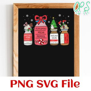 Peppermint Mocha Propofol Christmas Nurse Customer Request PNG file template