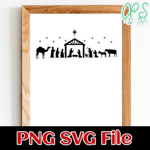 Nativity scene PNG file template