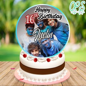 One Direction Birthday Cake Topper Template Printable Instant Download