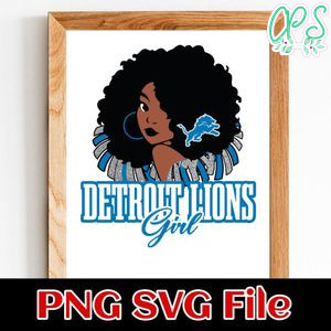 Detroit Lions girl PNG SVG file template