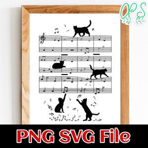 Black Cat Music SVG PNG design template