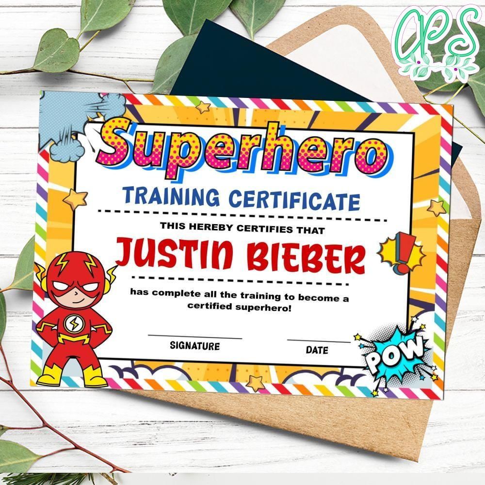 The Flash Certificate Template Customizable Instant Download