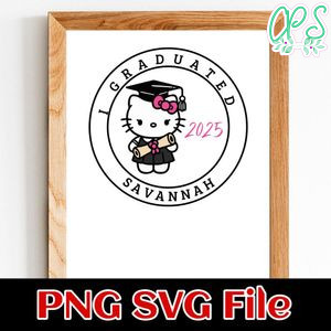 Hello kitty graduate Customer Request PNG file template