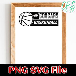 Cougars Basketball SVG design template