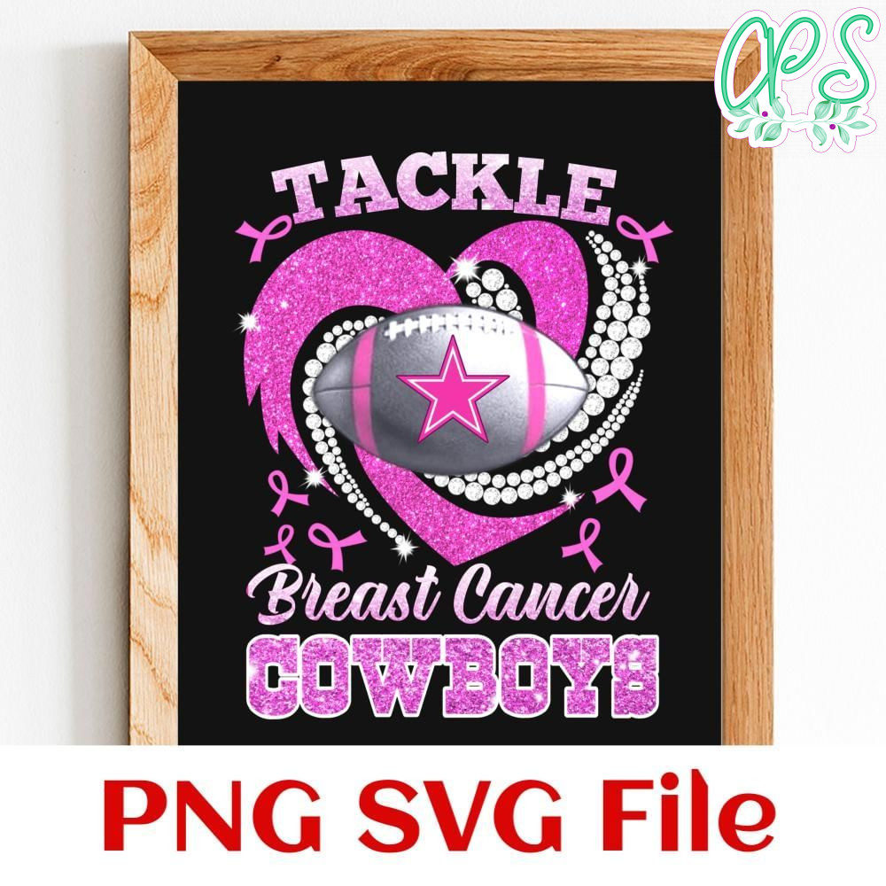 Tackle Breast Cancer Cowboys Customer Request PNG file template