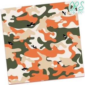 Orange camouflage Pattern PNG file template