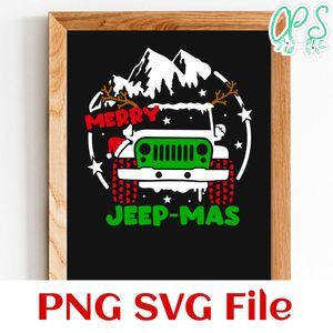 Jeep Merry Christmas PNG SVG file template
