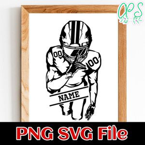 American football player Custom Name PNG design template