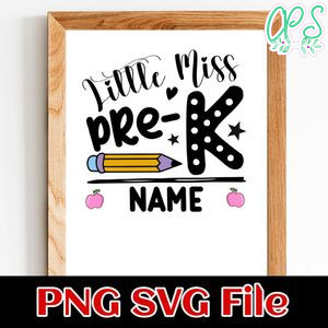 Little miss pre-k SVG PNG design template
