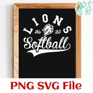 Lions Softball Team SVG Customizable